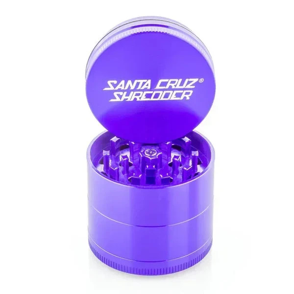 Medium 2.1″ Purple Santa Cruz Shredder Aluminum Herb Grinder 4 Piece Grip