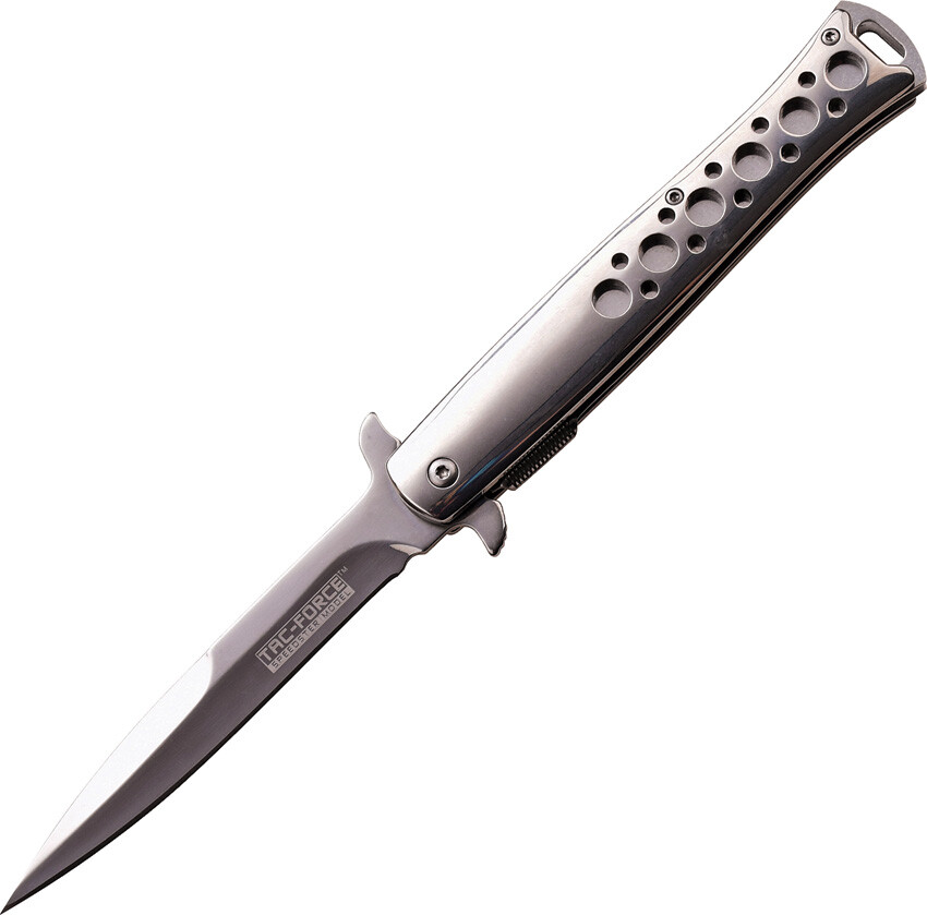 Tac Force Linerlock A/O Stainless Handle Mirror Finish Blade Folding Knife 884CH