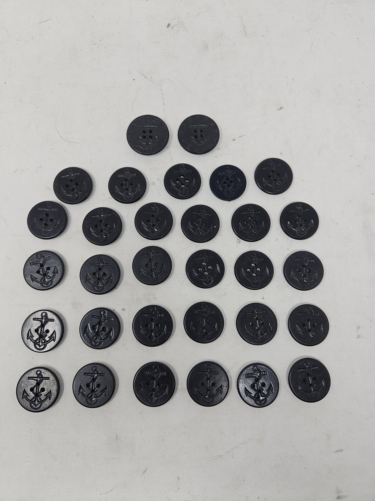 32 Large Vintage WWII Anchor Design Navy Peacoat Buttons 1 1/4″ in diameter