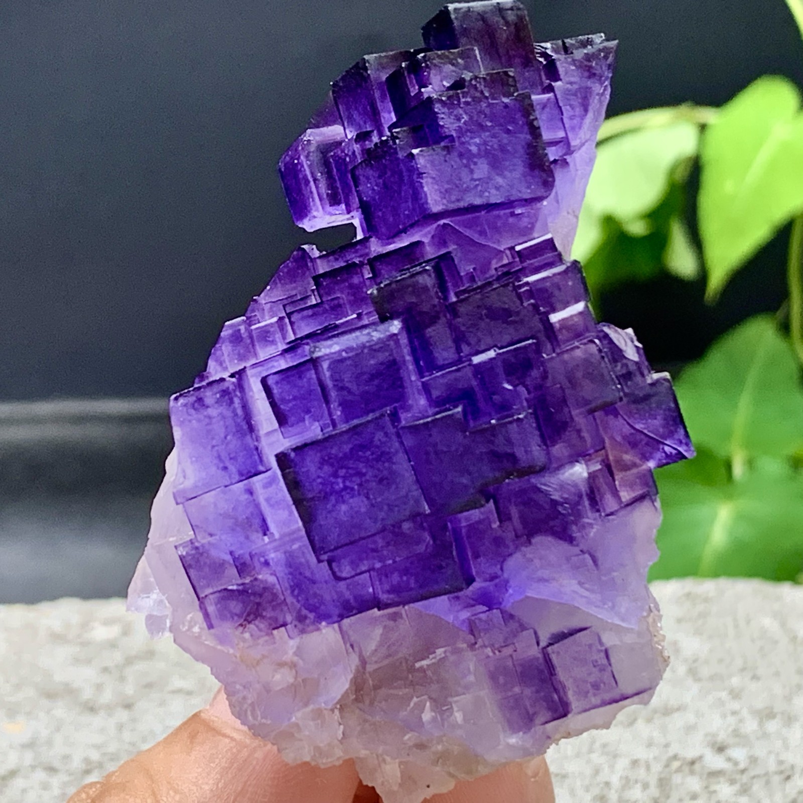 112G Natural purple, QR code fluorite, mineral specimen/China