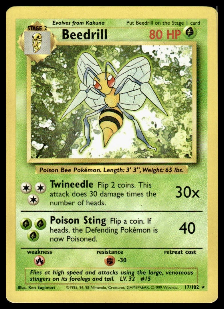 Beedrill 017/102 Base Set Rare LP