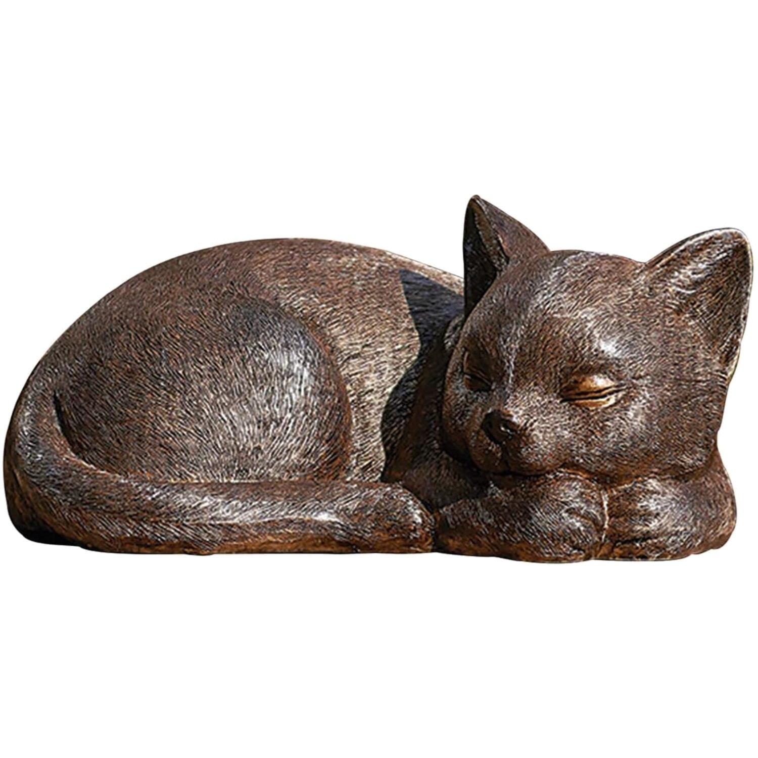 Elegant Bronze Sleeping Cat Garden Statue – Durable Resin/Stone Decorative Gift