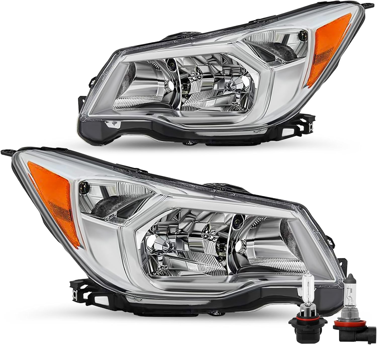 Halogen Headlight Assembly Replacement for 2014-2016 Subaru Forester Headlamp Dr