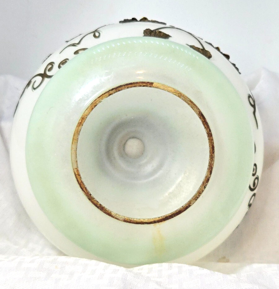 Vintage Glass Light Globe -Carl Falkenstein – Bronze Casting Roses
