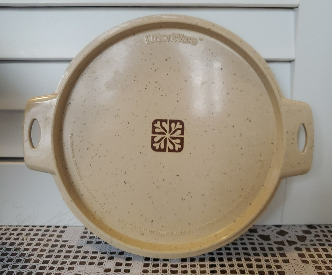 VTG LittonWare Tan Speckled Replacement Lid Only 5″ Round 39277 Microwave Safe