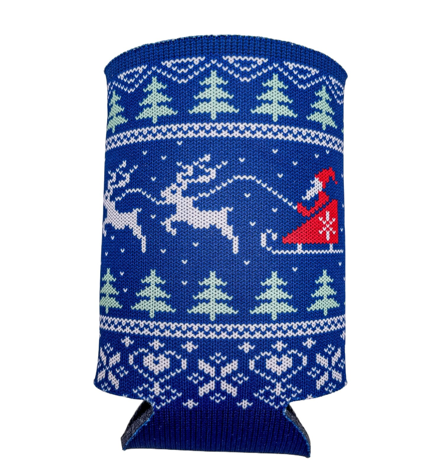 Christmas Pattern Neoprene Collapsible Can Coolie, Ugly Sweater Holiday Party
