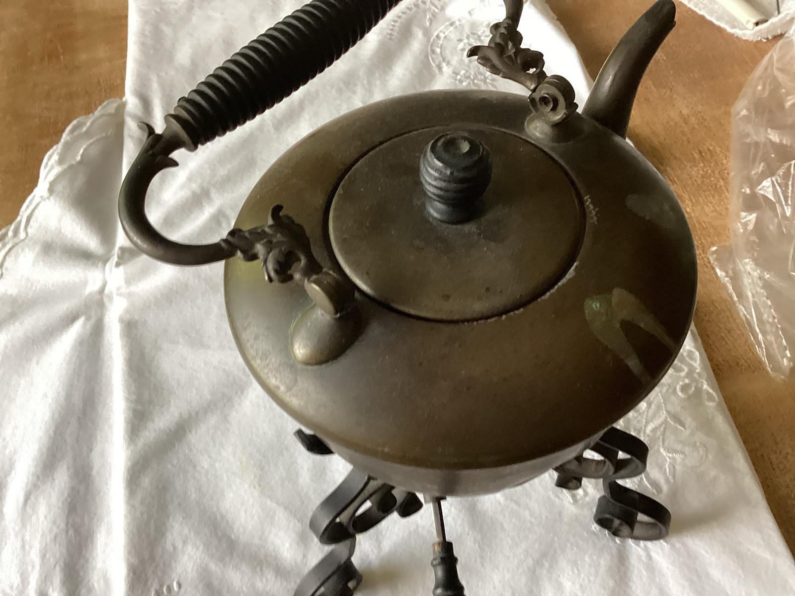 Complete VINTAGE RUSSIAN BRASS SAMOVAR. H 10” W 7.5