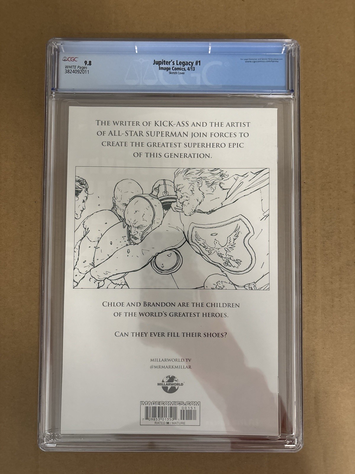Jupiter’s Legacy 1 A CGC 9.8 Variant Mark Millar Frank Quitely 1:25 Sketch