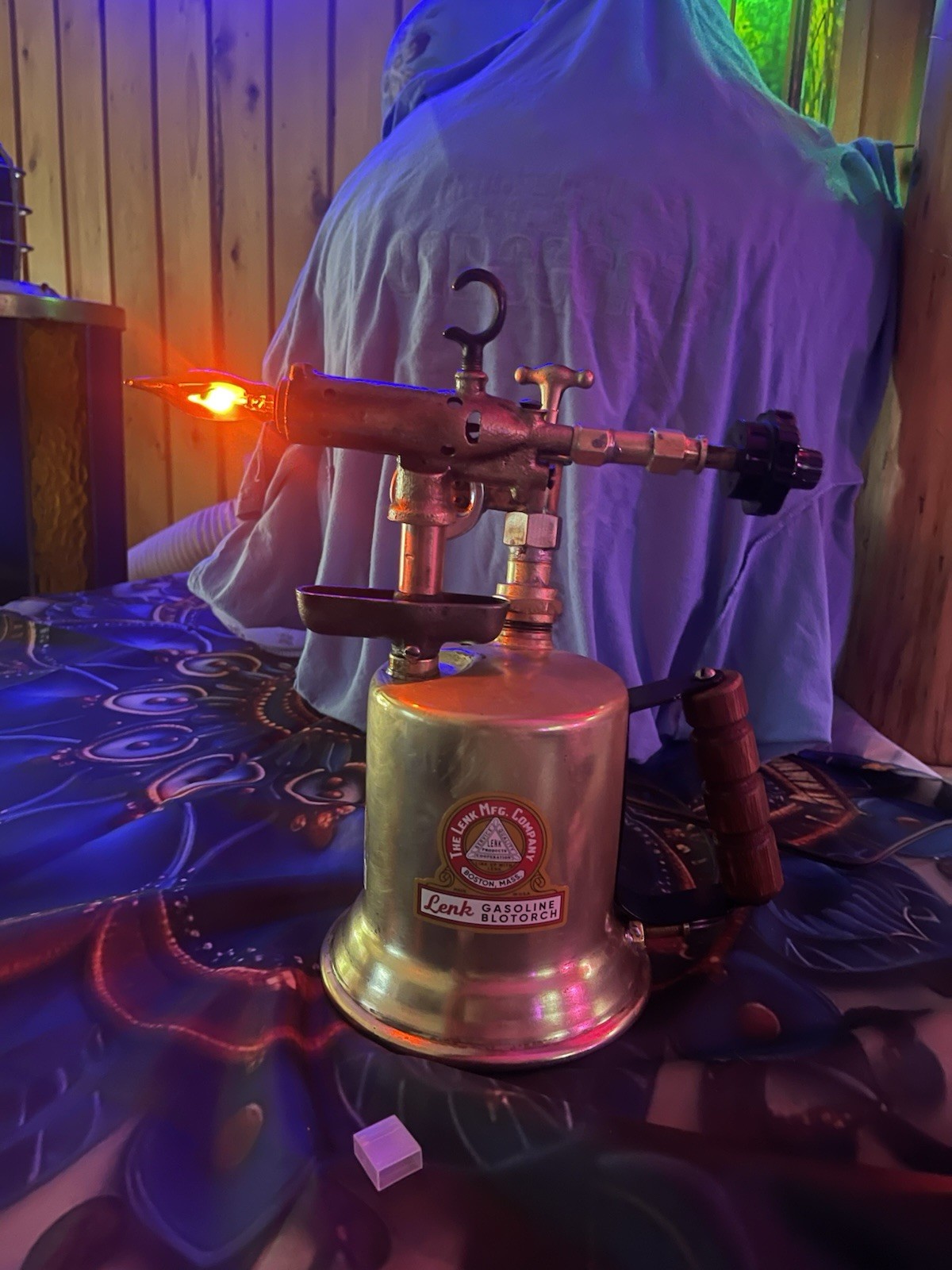 Upcycled Turner Brass Torch Electric Light With Flicker Bulb