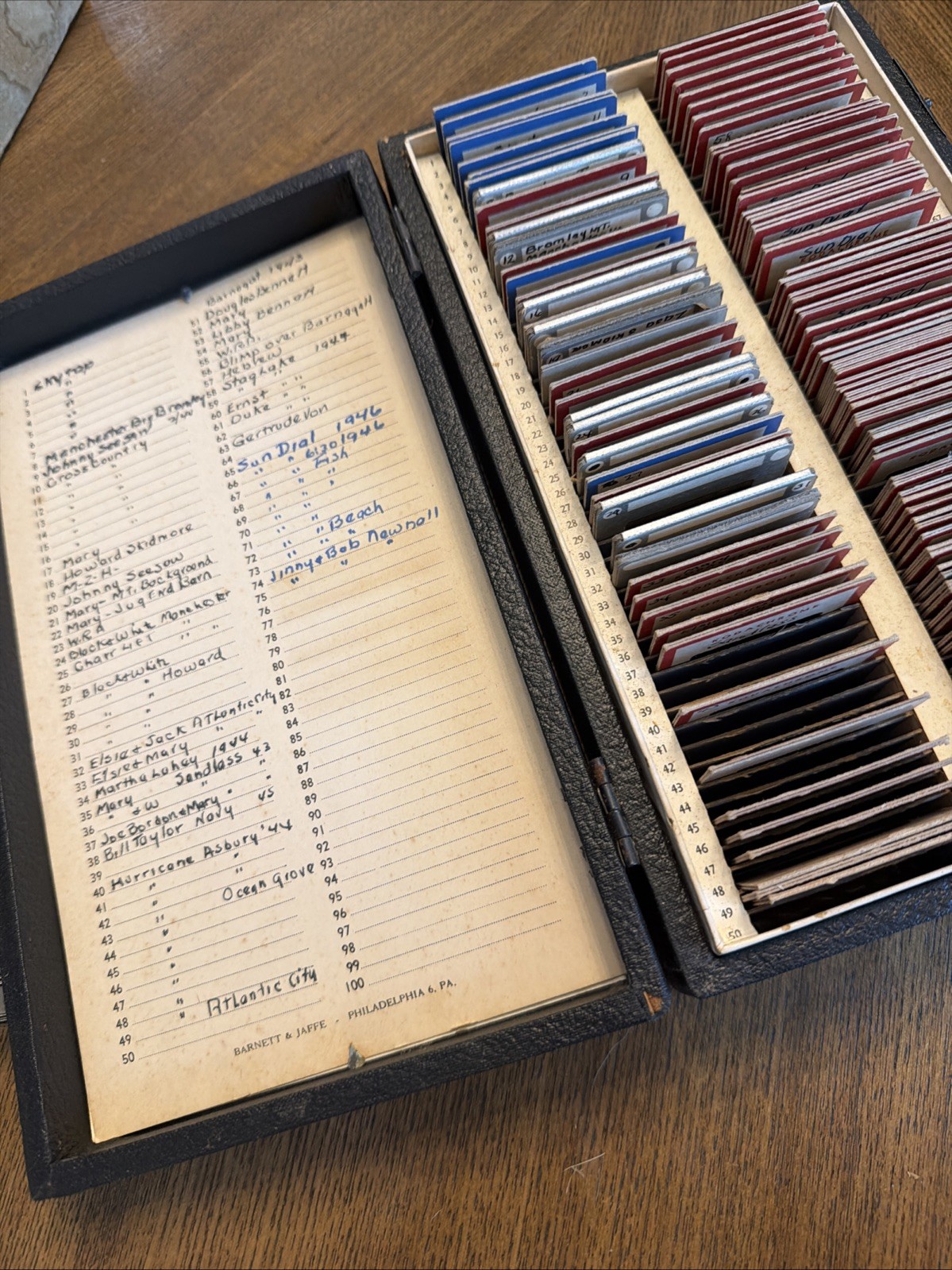Lot of Slides 1943-46 35mm Kodachrome Color Vacation W/ Labeled Box