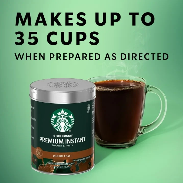 (2 Pack) Starbucks Premium Medium Roast Instant Coffee 3.17 Oz 100% Arabica Rich
