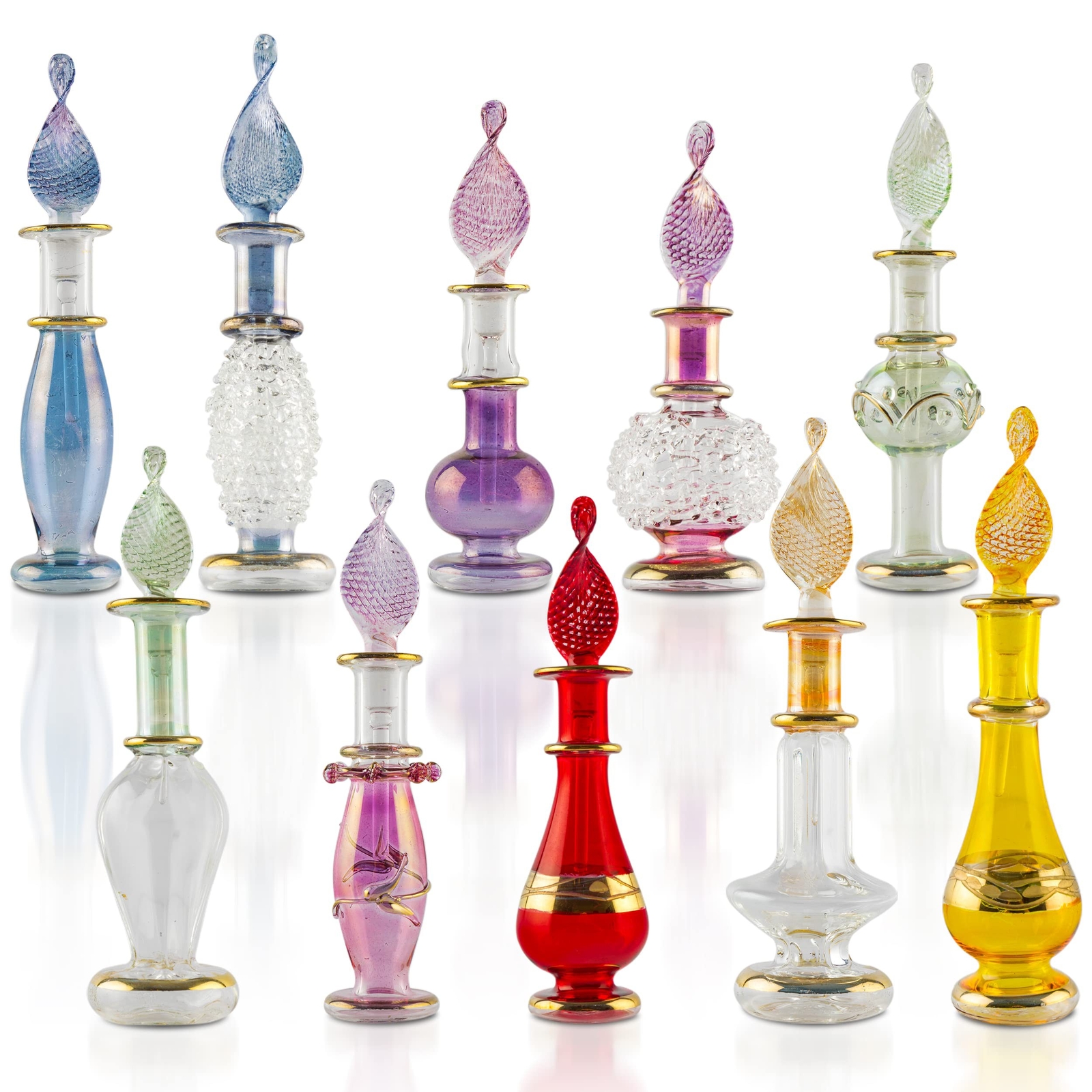 CraftsOfEgypt Genie Blown Glass Miniature Perfume Bottles for Perfumes & Esse…