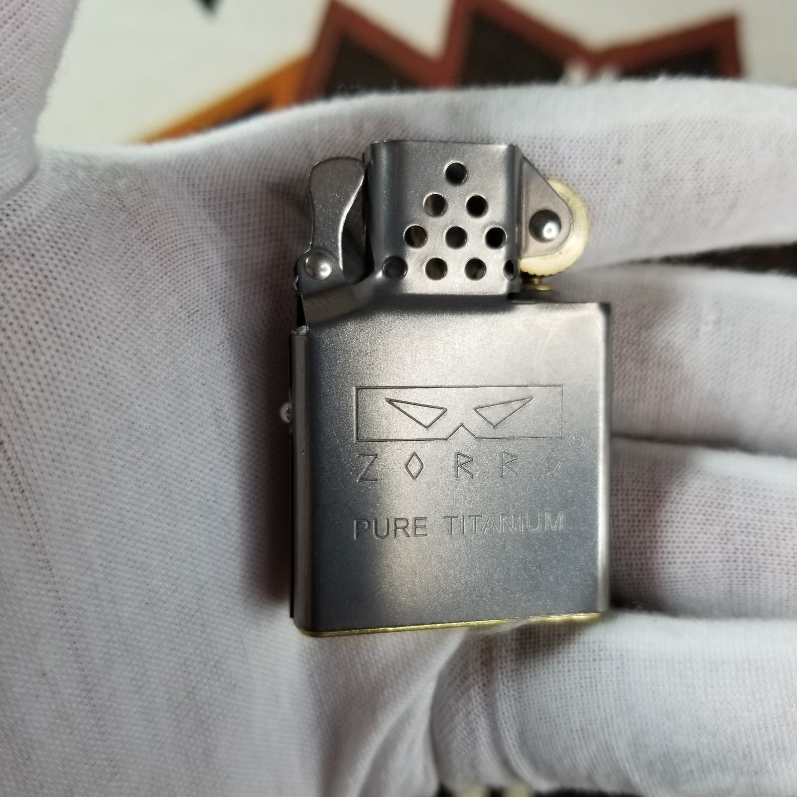 Zorro Ultimate Justice Plain Titanium Wheel Kerosene Flint Pocket Lighter Insert