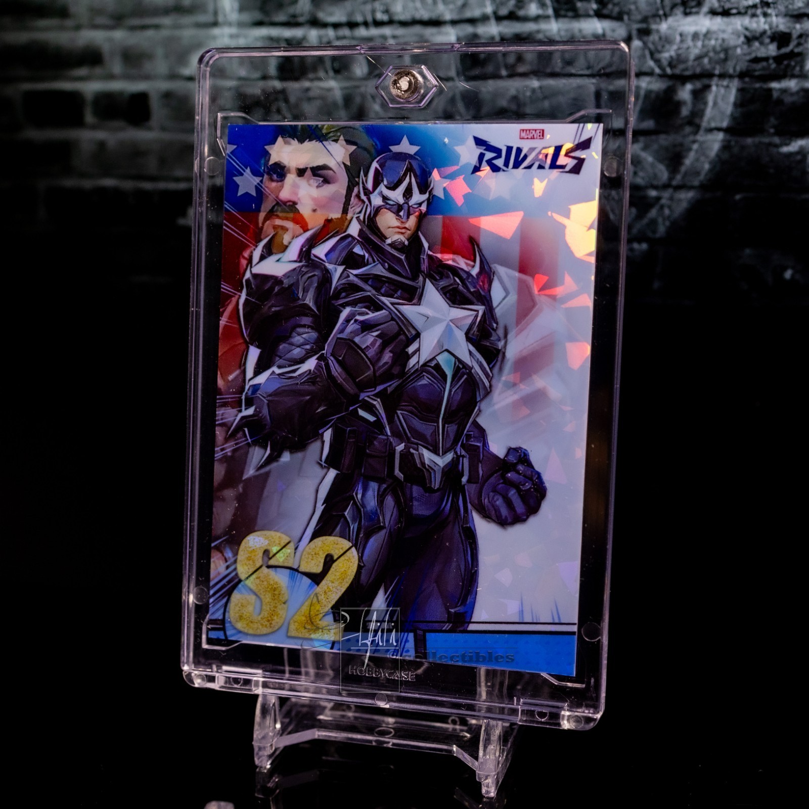 Captain America S2 Custom Skin Trading Card Marvel Rivals Cracked Ice Variant
