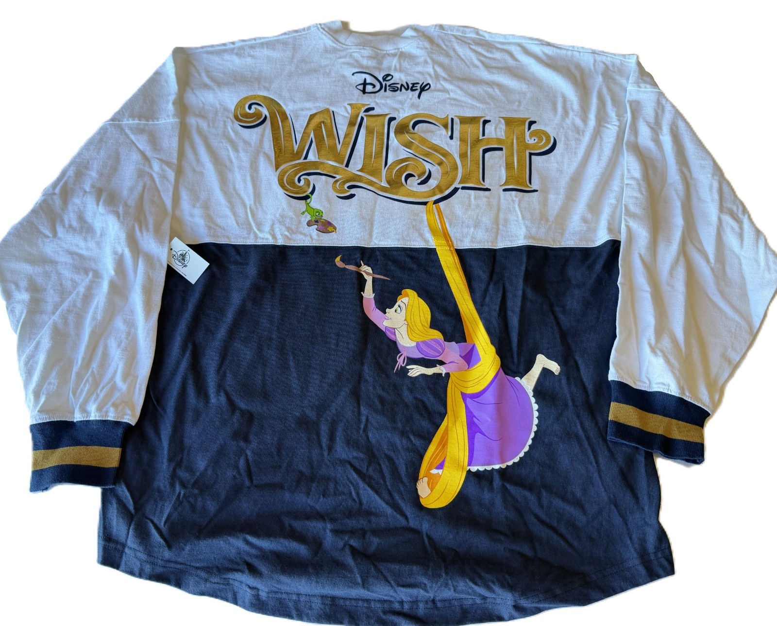 New Disney Cruise Line WISH Spirit Jersey White Blue Gold XL Rapunzel