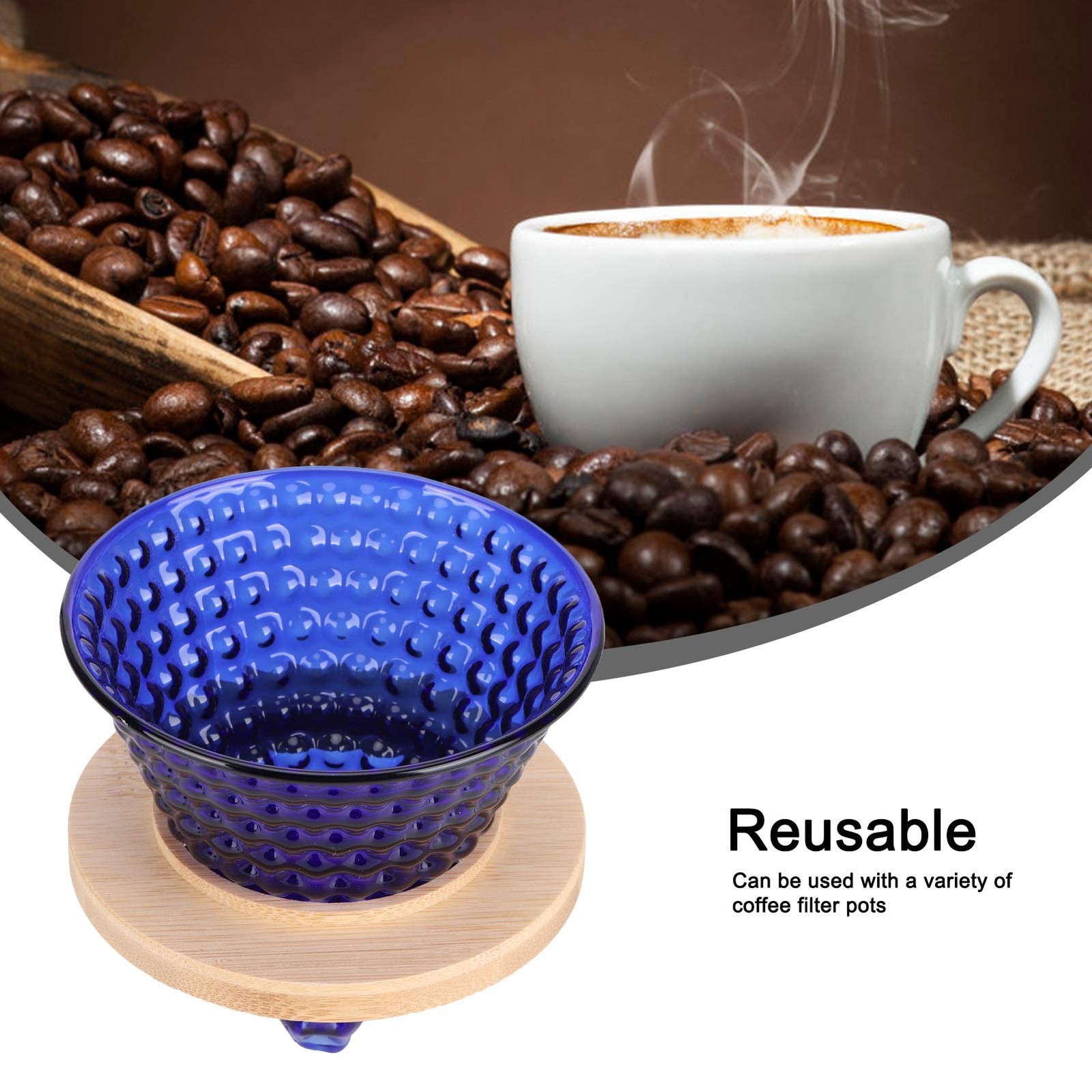 Coffee Filter, Coffee Dripper, Coffee Accessories (Blue) Coffee Pot Dripper (Bl_
