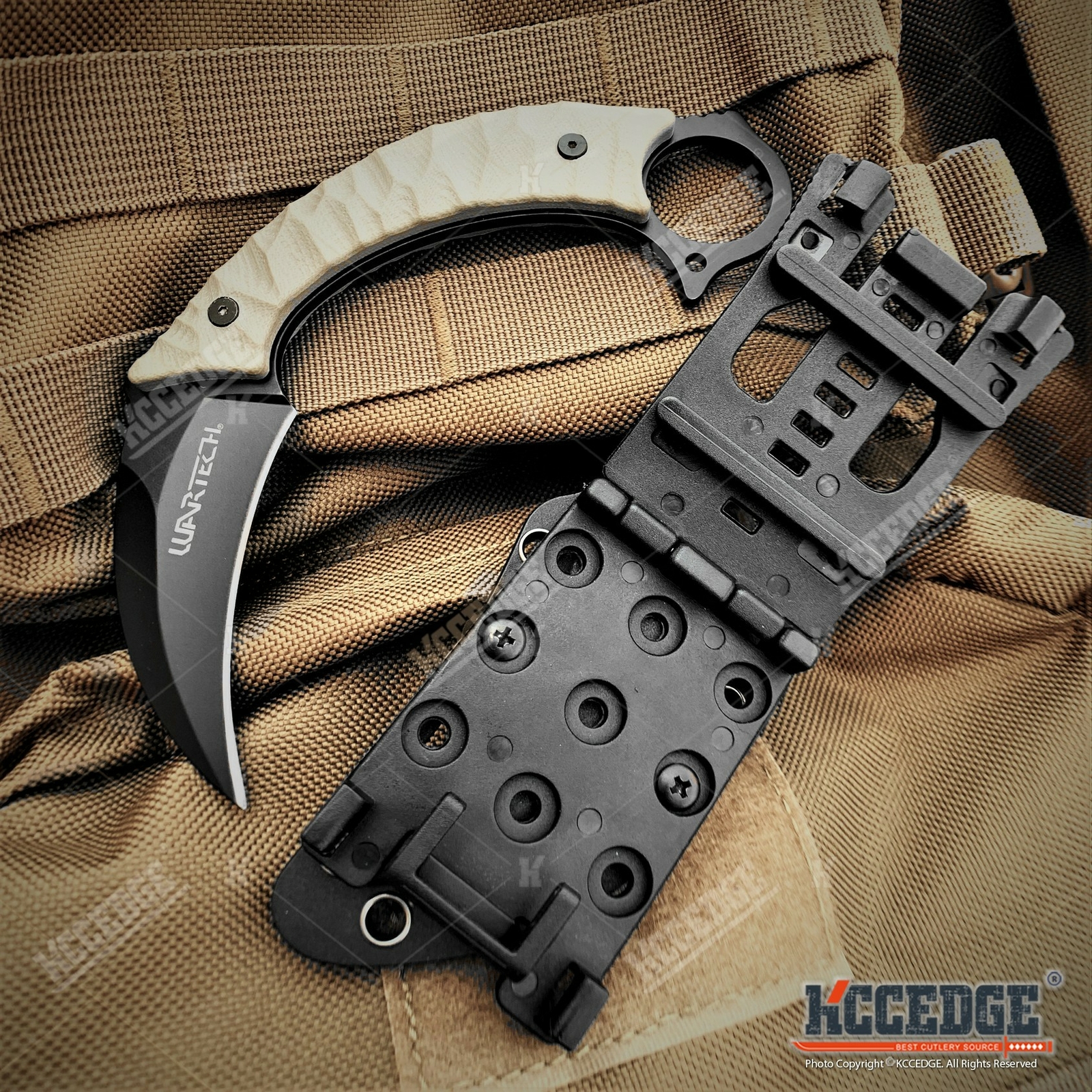 6.5″ Karambit Fixed Blade Knife Full Tang G10 Kydex Molle Clip Survival Knife