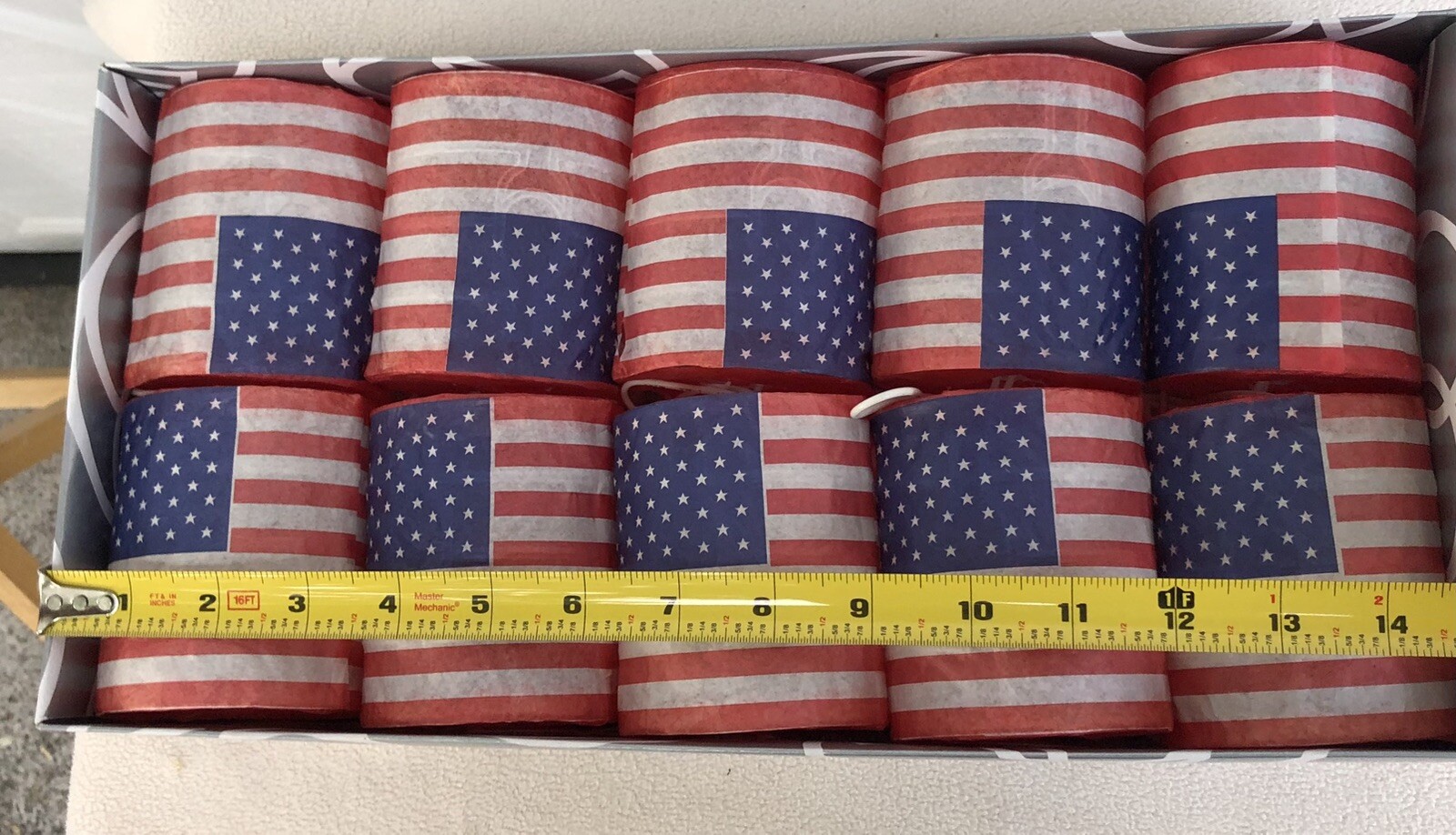 Department 56 Lantern String Lights Village 4th July AMERICAN FLAG Patriotic