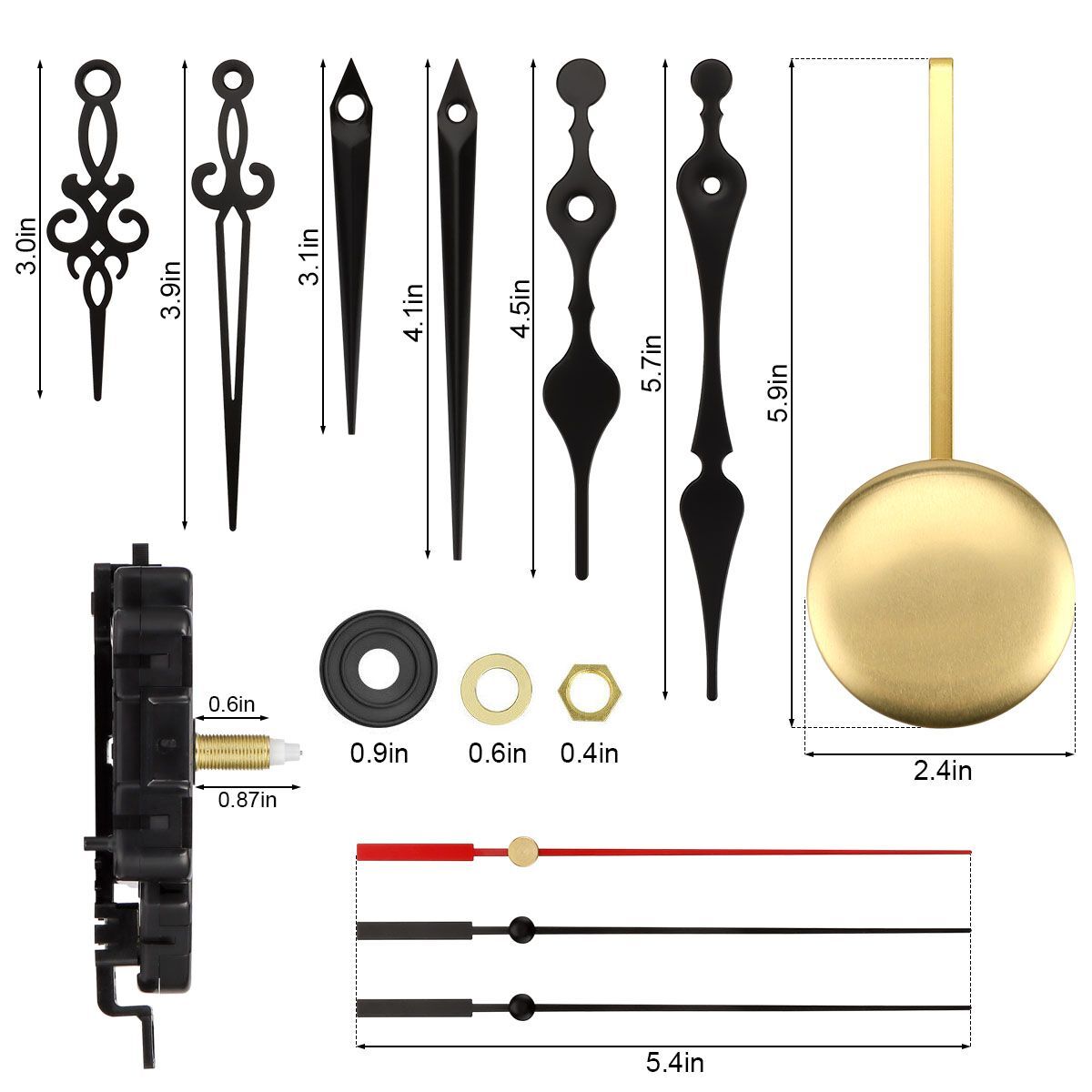 Quartz Wall Clock Pendulum Swing Movement Mechanism DIY Kit Chime Repair Parts
