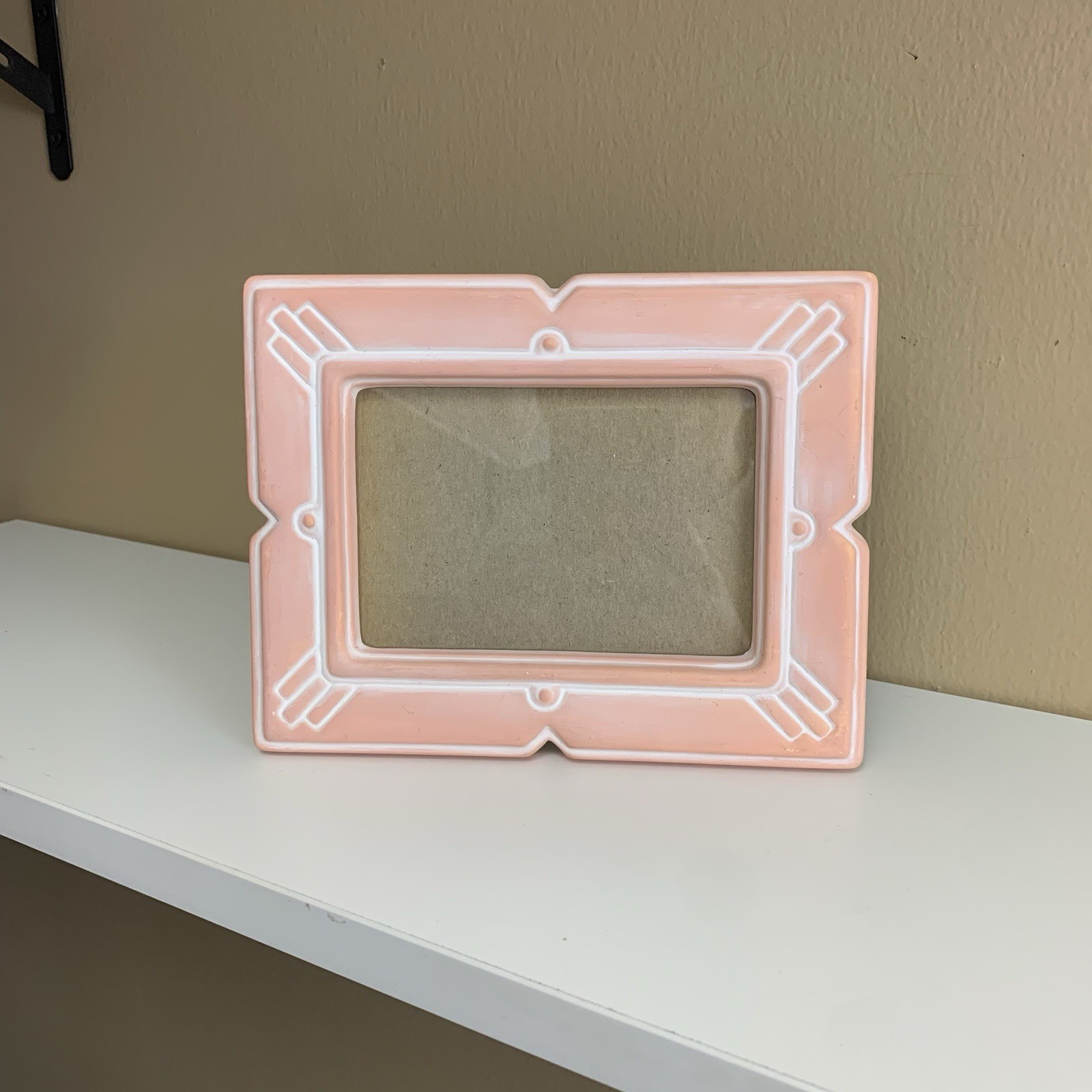 Vintage Matte Pink Clay Terracotta Picture Frame Southwestern Decor Fits 3.5 x 5