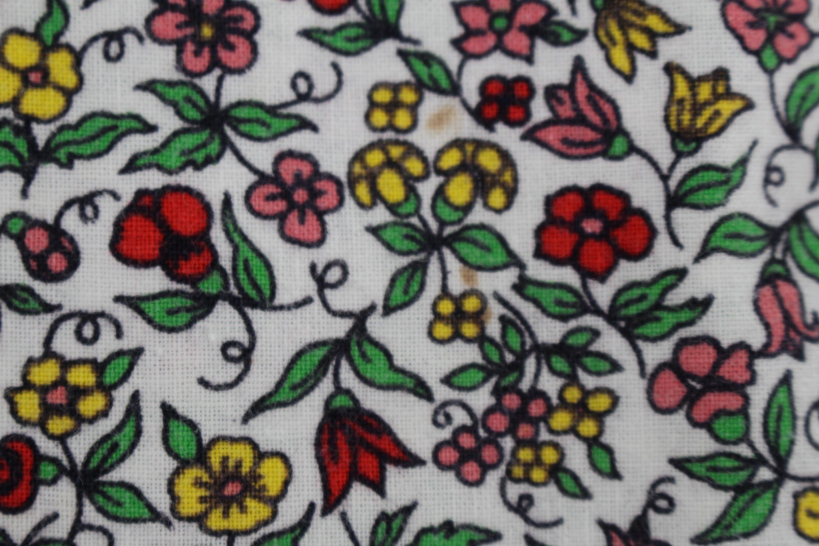 Feed Flour Sack Fabric Calico Flower Red Pink Yellow Opened Printed Bag Original