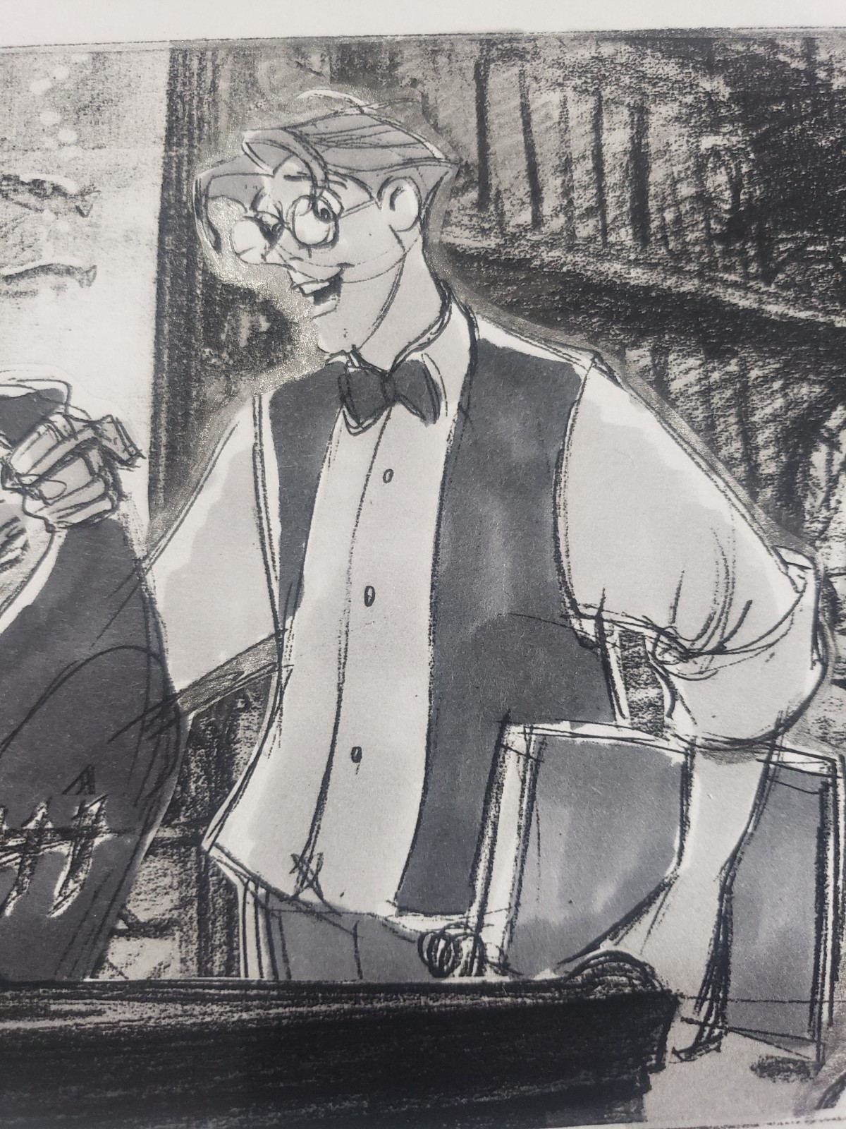 Atlantis Watercolor Layout Drawing Milo at Whitmore Disney Movie Animation 2001