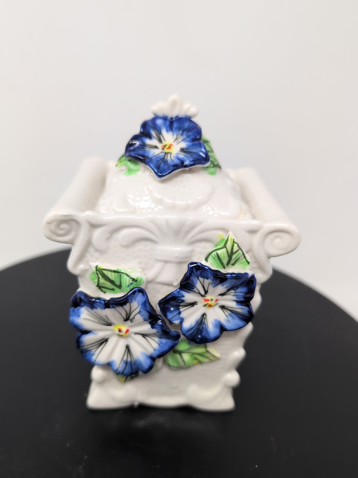 Small Portugal Casa Nova Vase Textured Ceramic Pansy vanity canister