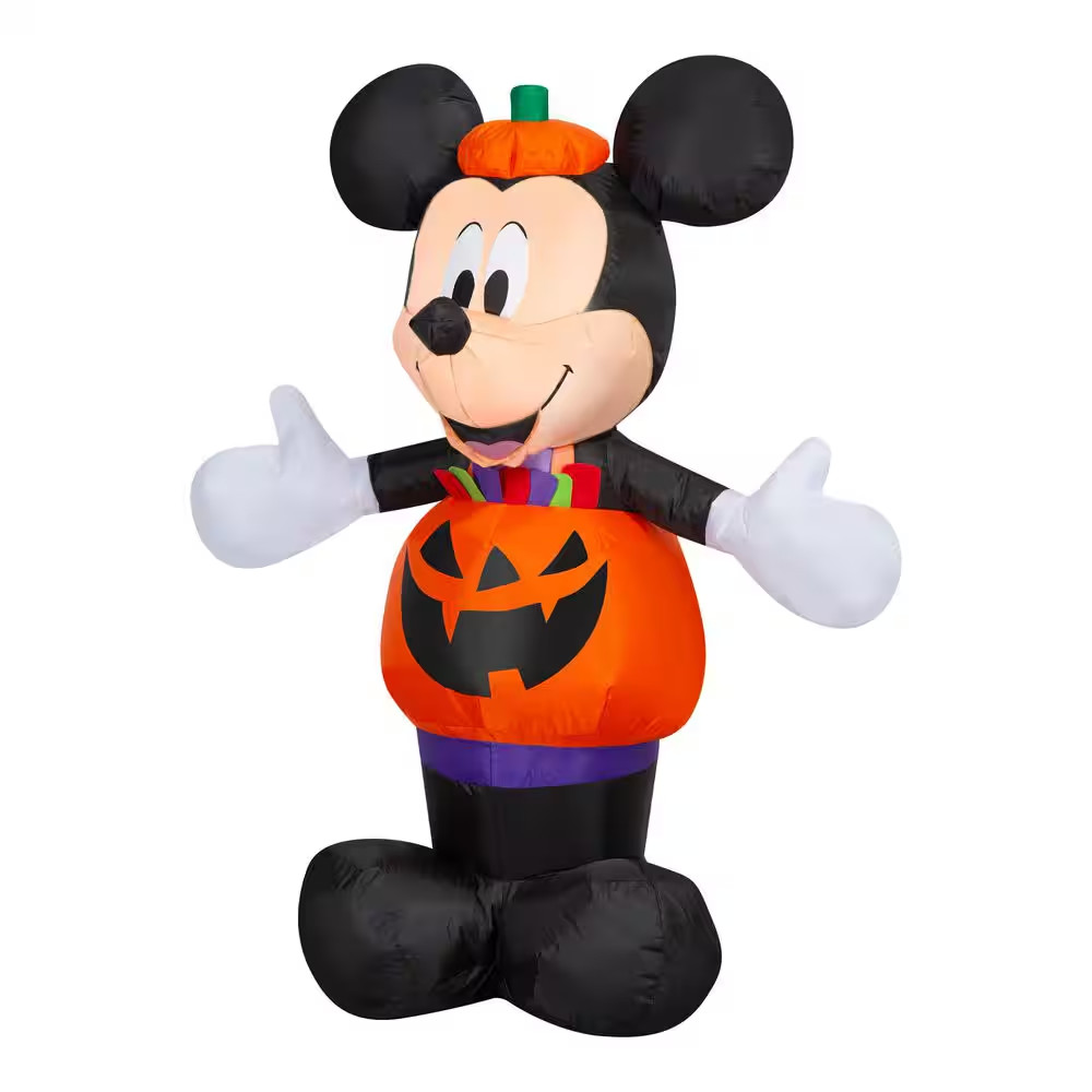 3.5 Ft Airblown-Mickey Dressed in Pumpkin Outfit Halloween Inflatable