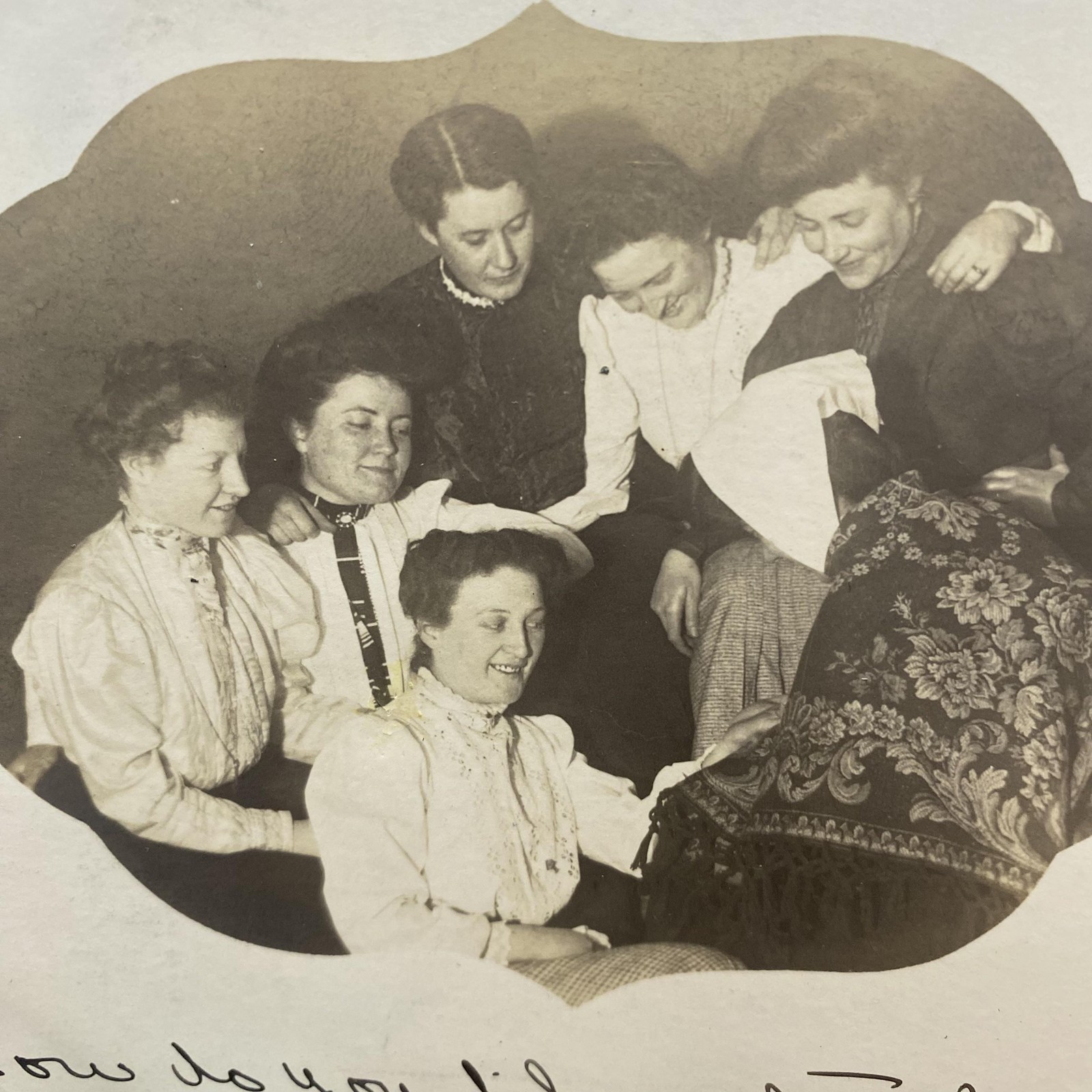 Antique 1905 Women Needlework Group RPPC Real Photo Postcard 3.5×5.5 Undivided