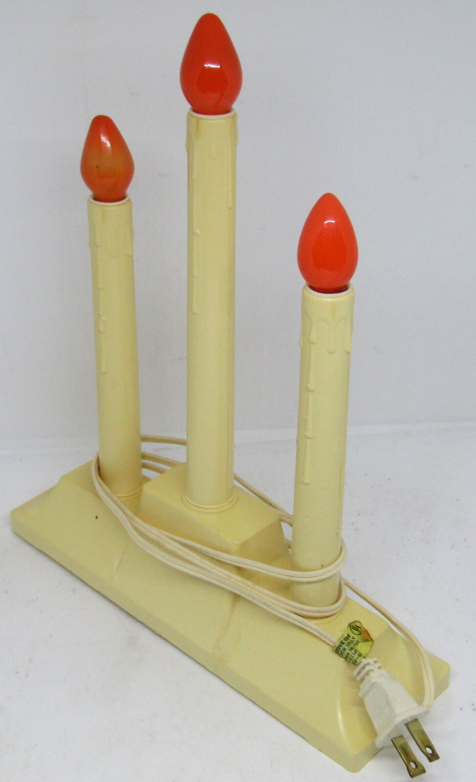 Vintage 3 Light Christmas Window Candles Candolier GEM tested and works w/ box