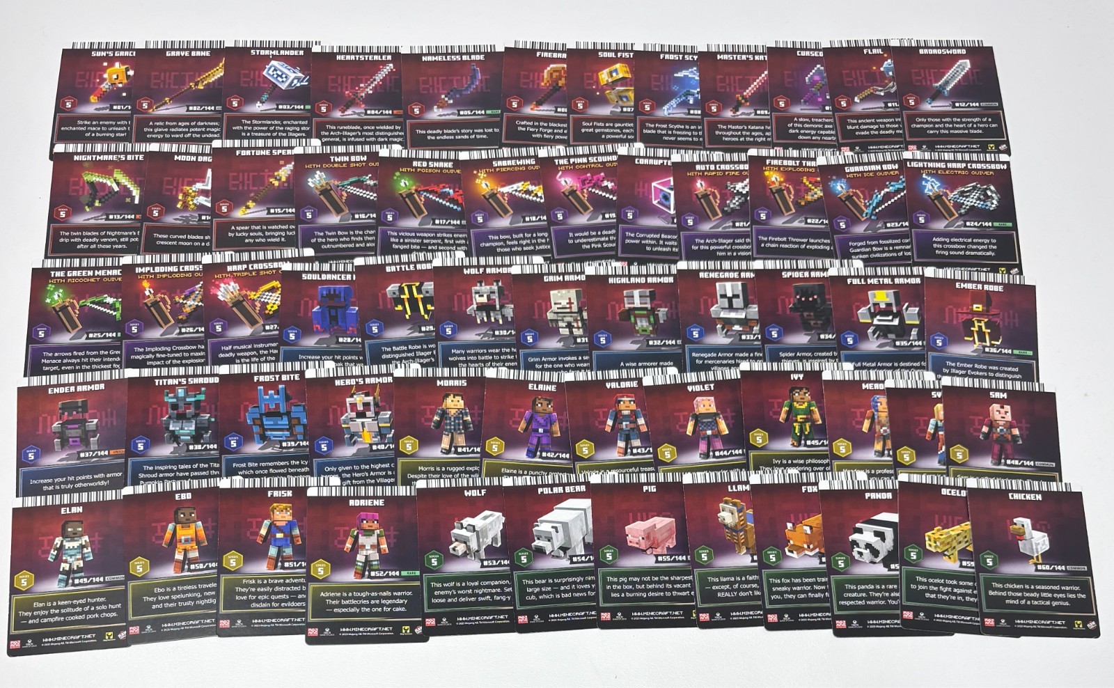 Minecraft Dungeons Arcade Cards Series 5 (#1-#60) Complete Base Set