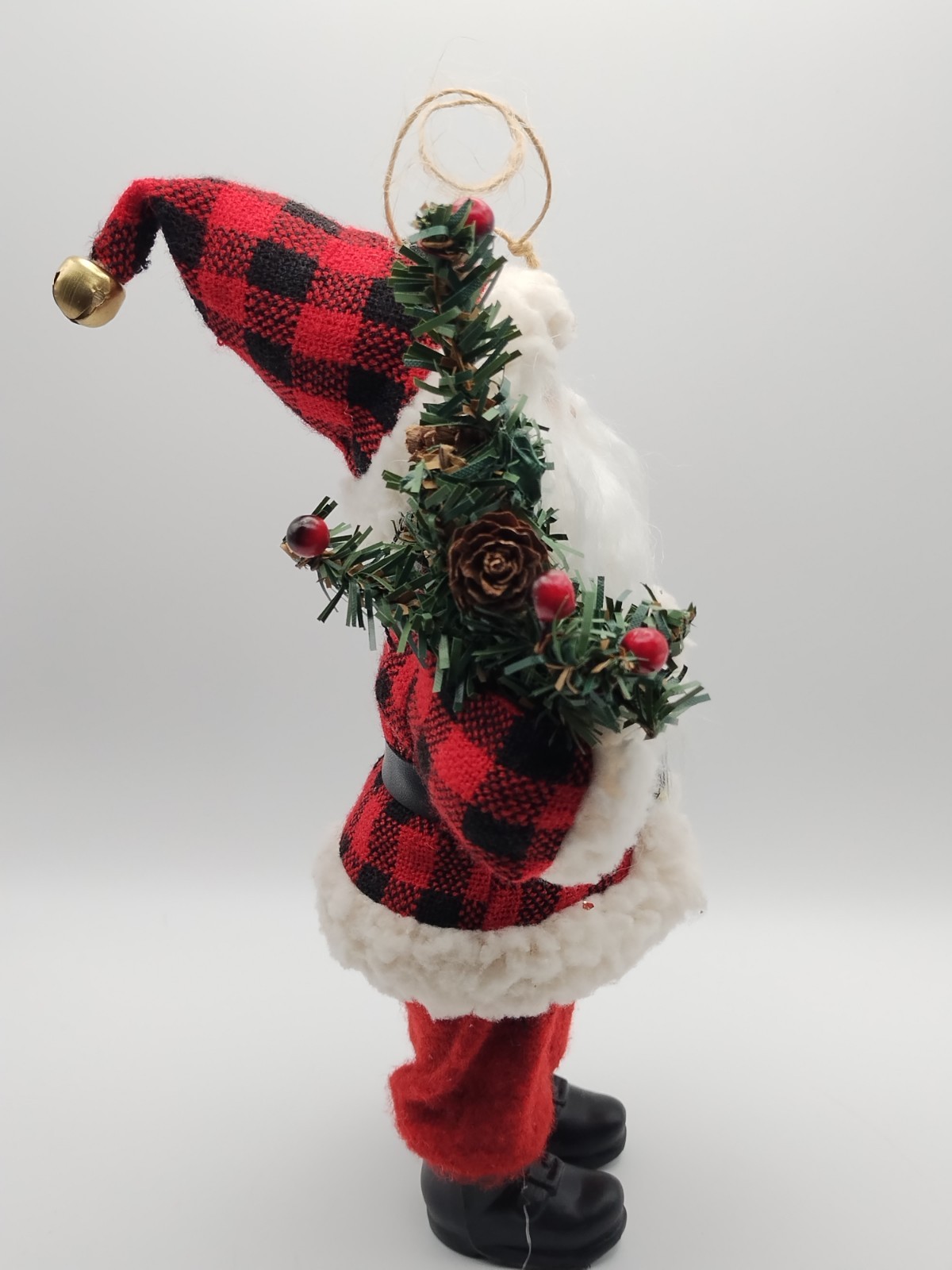 Vintage Santa Doll decoration 10 inches tall Porcelain Face Hands Christmas Tree