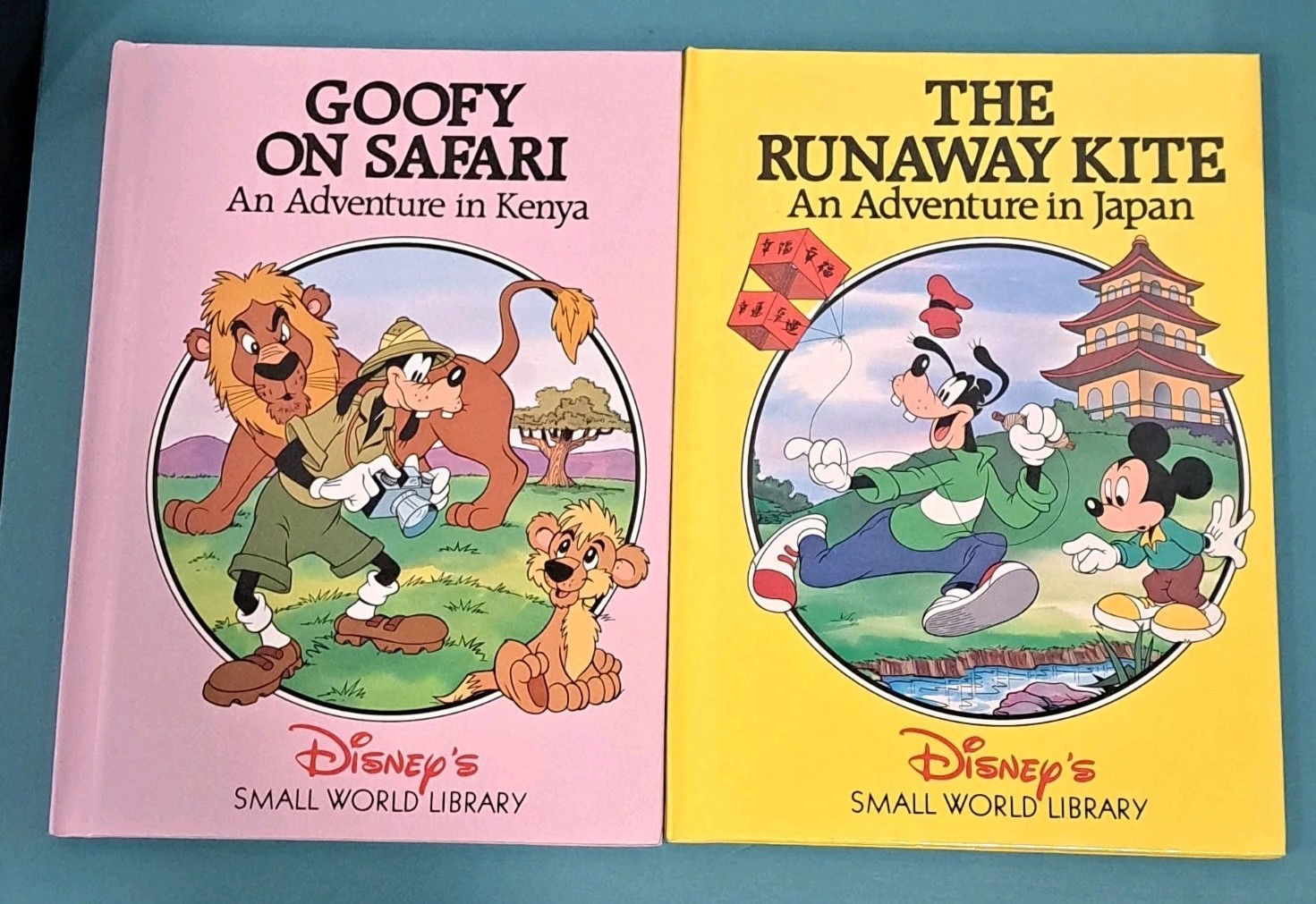 Disney Small World Library Books Set Featuring Mickey Goofy Donald 1990s