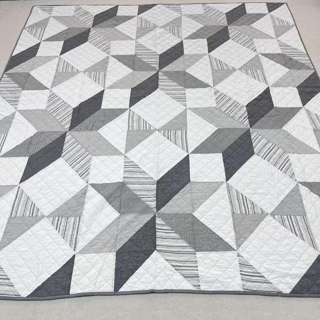 Lunar Phase Patchwork Queen Size Cotton Finished QUILT+2 Shams