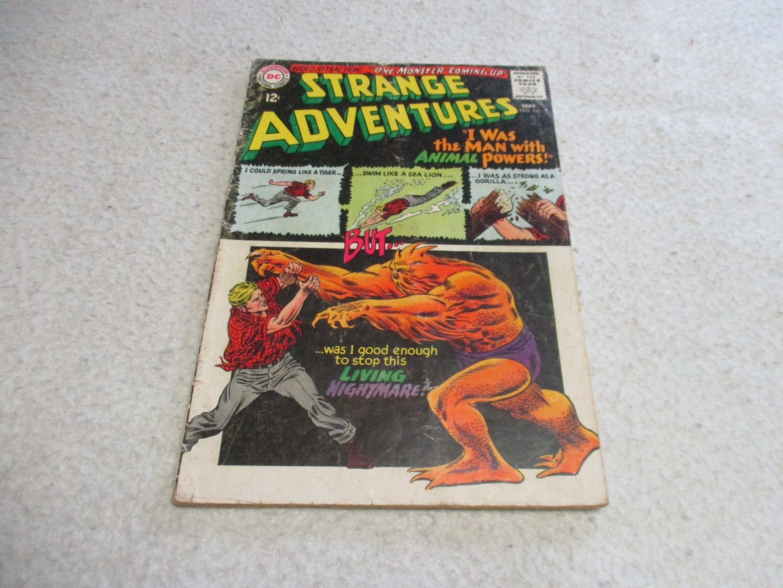 DC COMICS STRANGE ADVENTURES 180 1ST APPEARANCE ANIMAL-MAN COVER DETACHED RARE