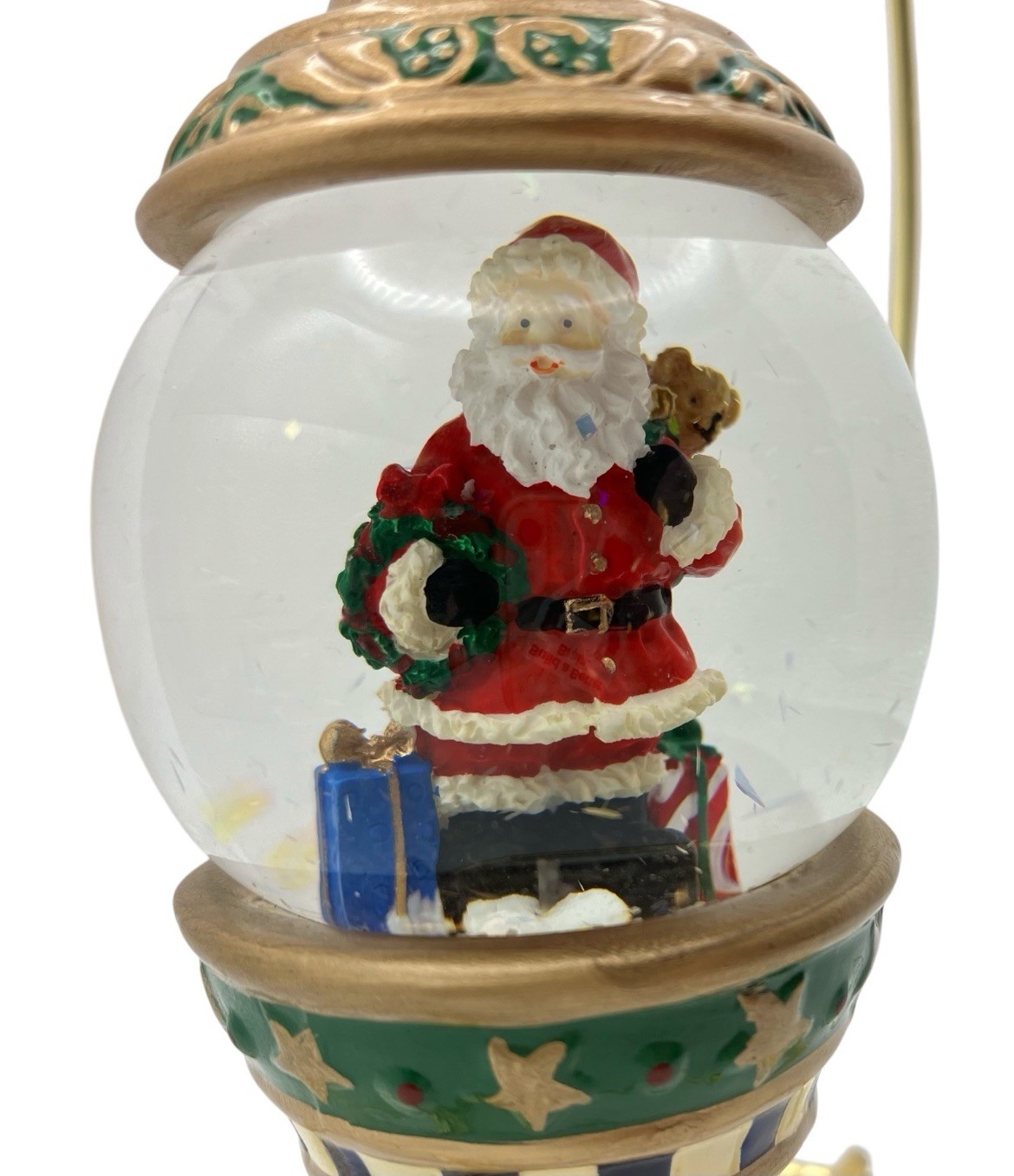 Kirkland Signature 5” Christmas Water Globe Santa Ornament VTG w/ Box