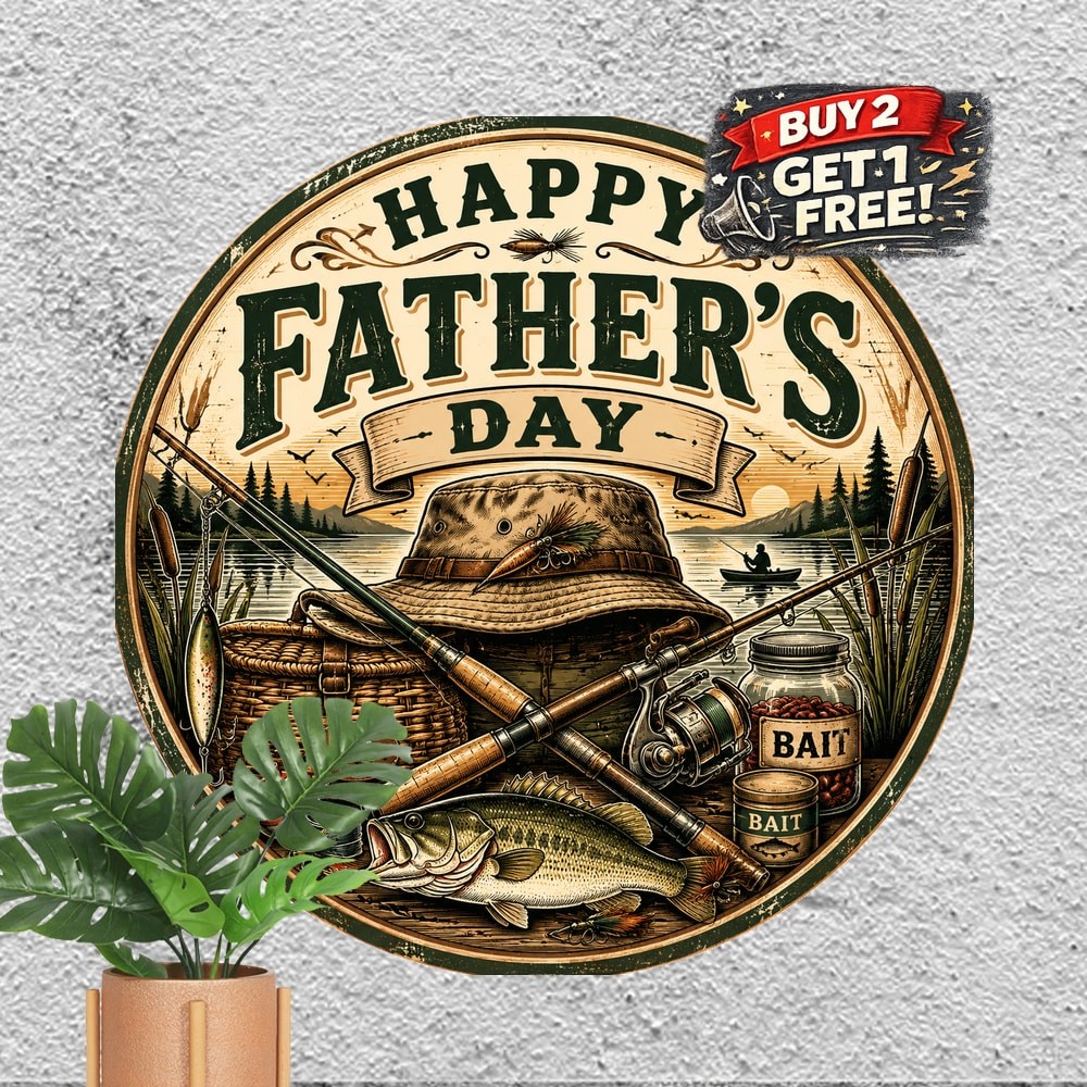 Father’s Day Farmhouse Decor Sign Metal Tin Sign Vintage Wall Decor Plaque