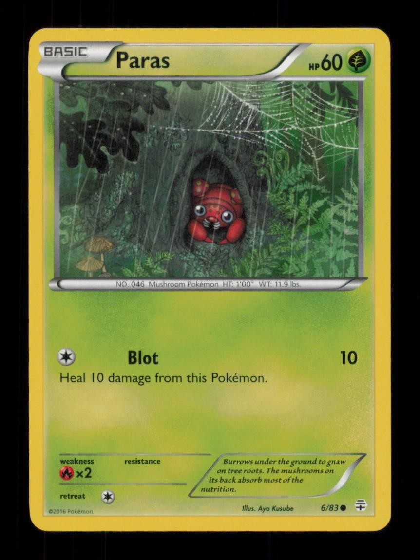 PARAS COMMON 6/83 LP POKEMON