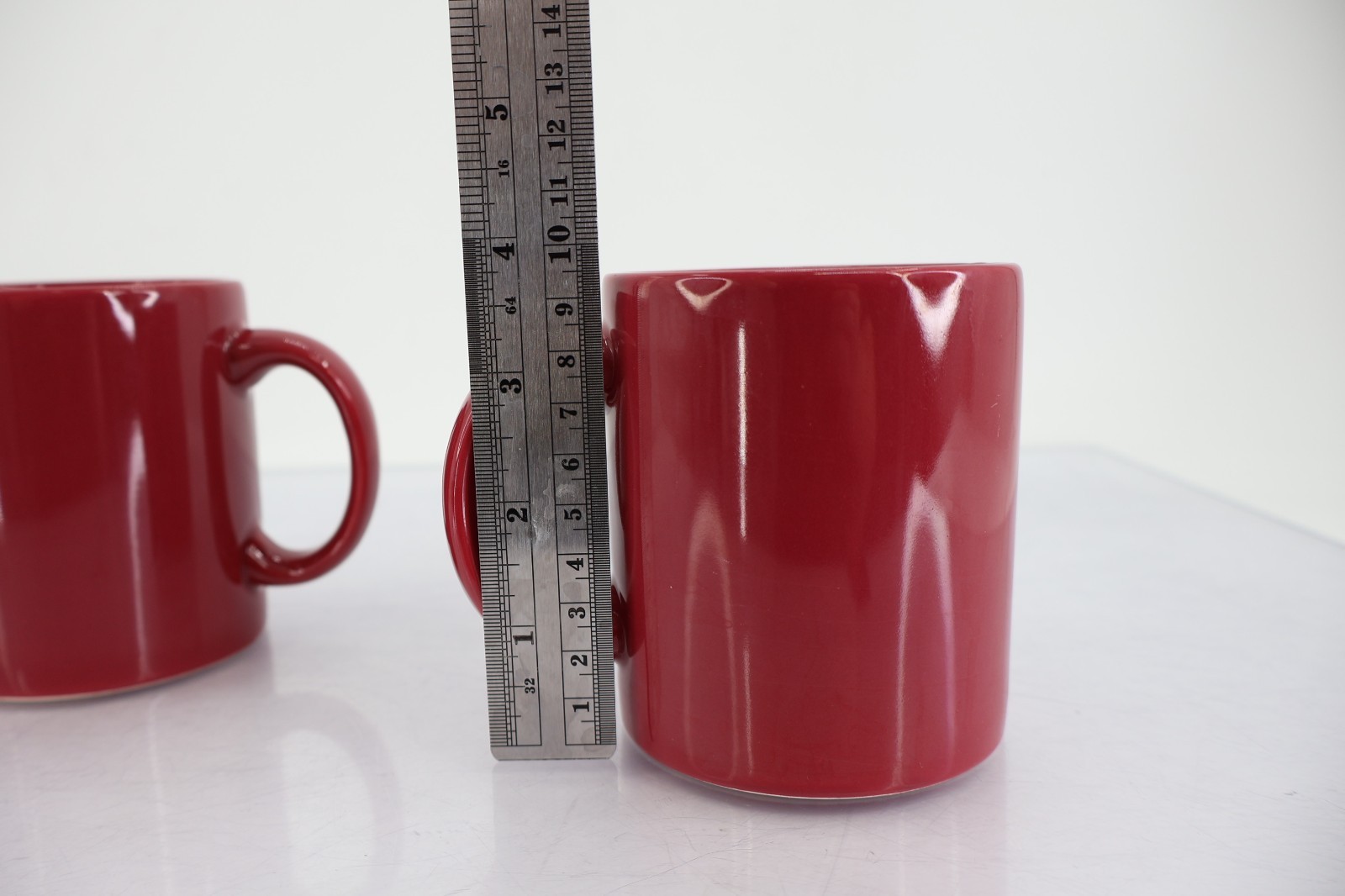 Waechtersbach Dark Red Ceramic Coffee Mugs Set Of 2 Made In Spain Vintage