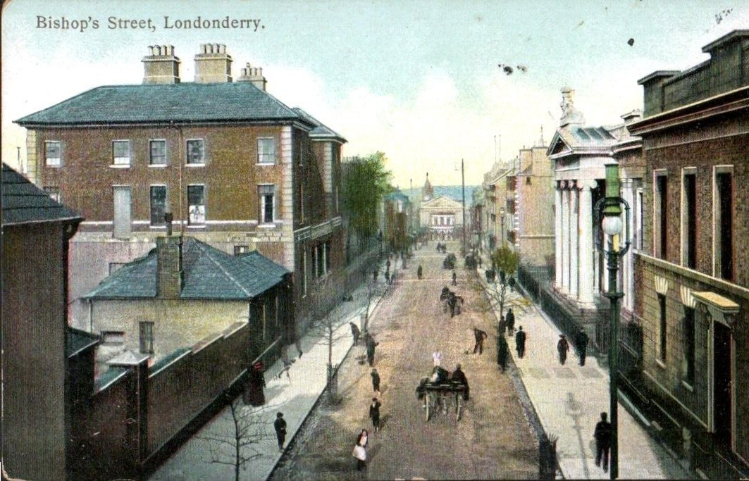 Postcard UK View Bishops Street Londenderry Divided Back c. 1907-1915 See photos