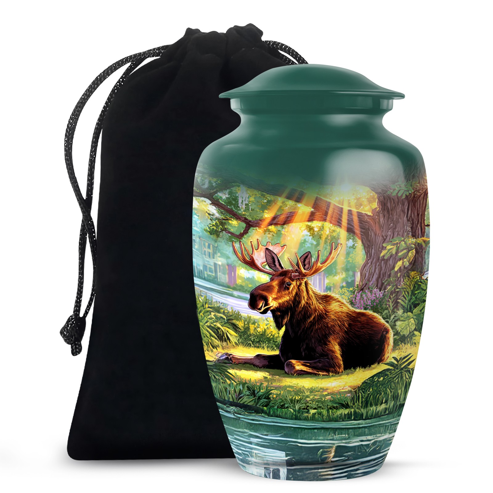 Serene Moose Unique Urns For Human Ashes Adult Female, Cremation Urn (10 Inch)