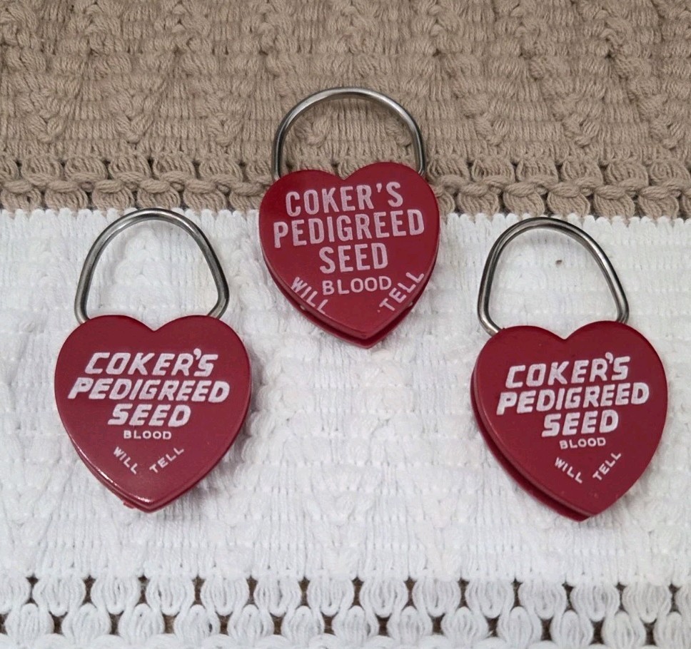 Lot (3) VINTAGE Cokers Pedigreed Seed Keychain 1980’s~ Estate Find Hartsville SC