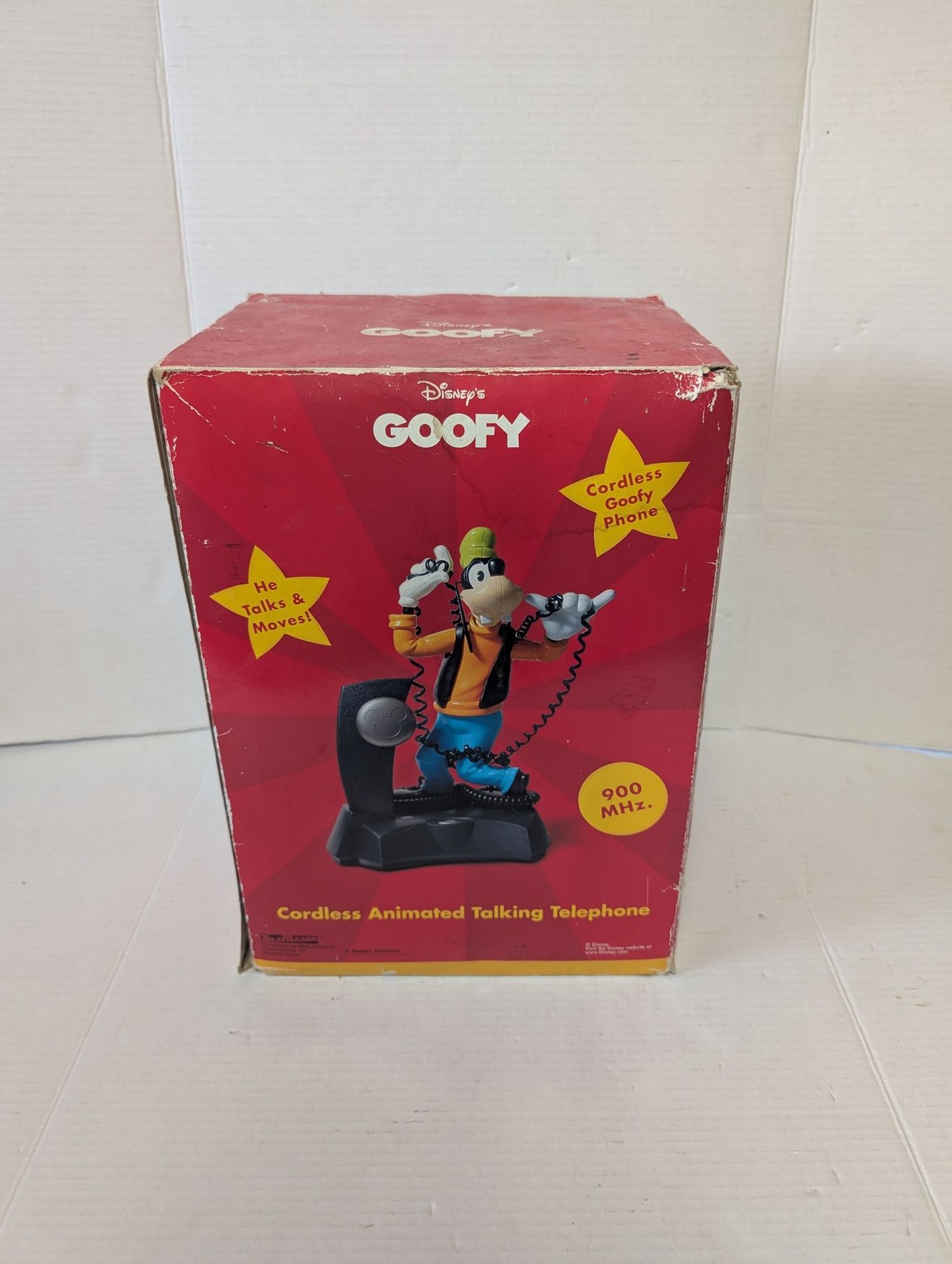Disney Goofy Cordless Animated Talking Telephone 900 MHz Novelty Phone With Box
