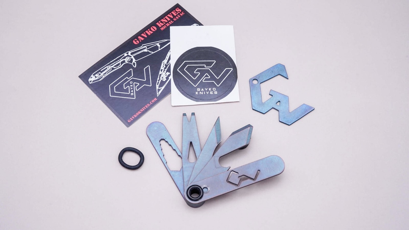 Gavko Knives Custom Multi-Tool, Anodized Titanium, W/Extra Gavko Bottle Opener