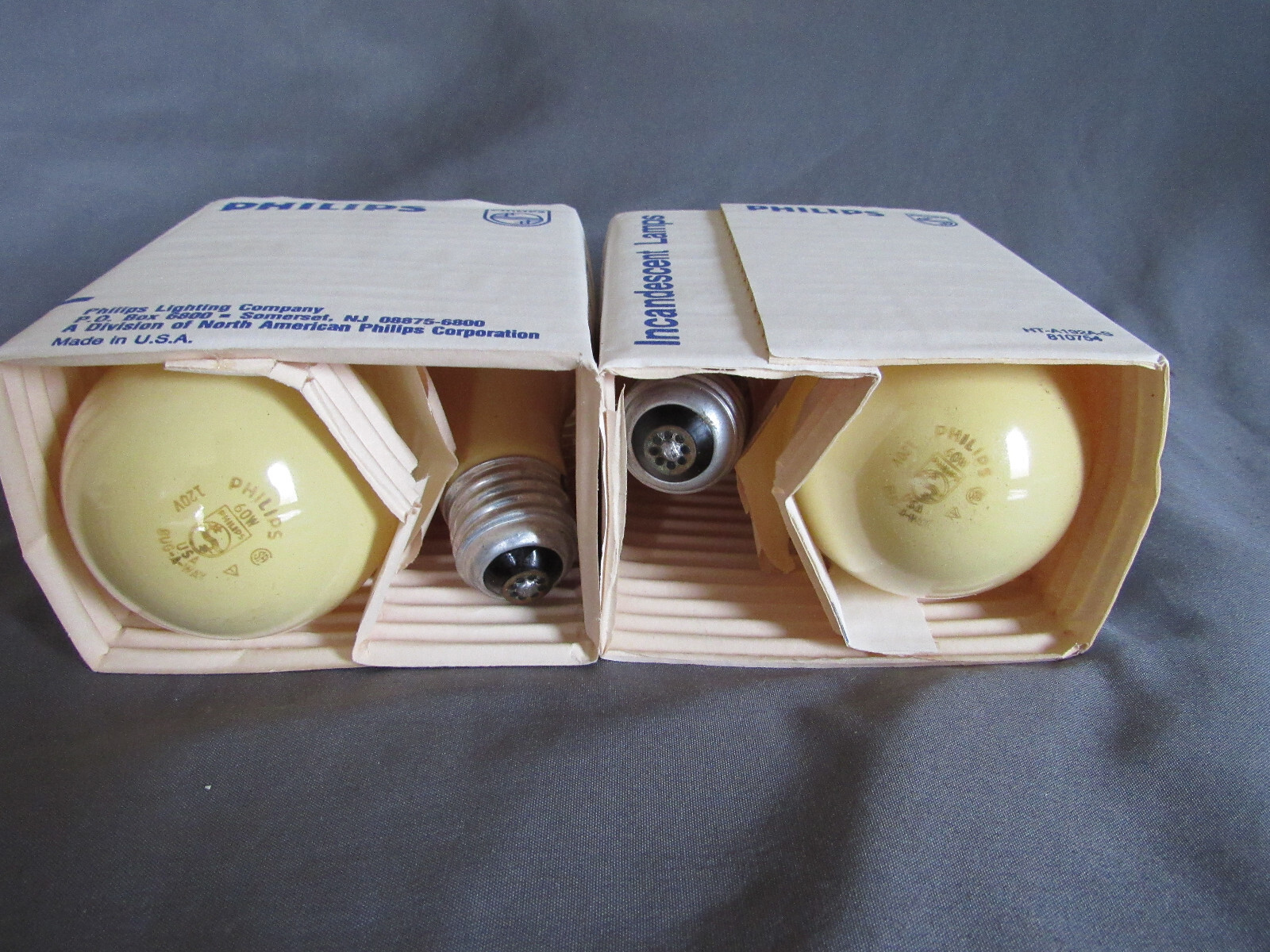 Vintage 2 pk of 2 Phillips Incandescent Yellow Bug A Way Light Bulb 60W 120v