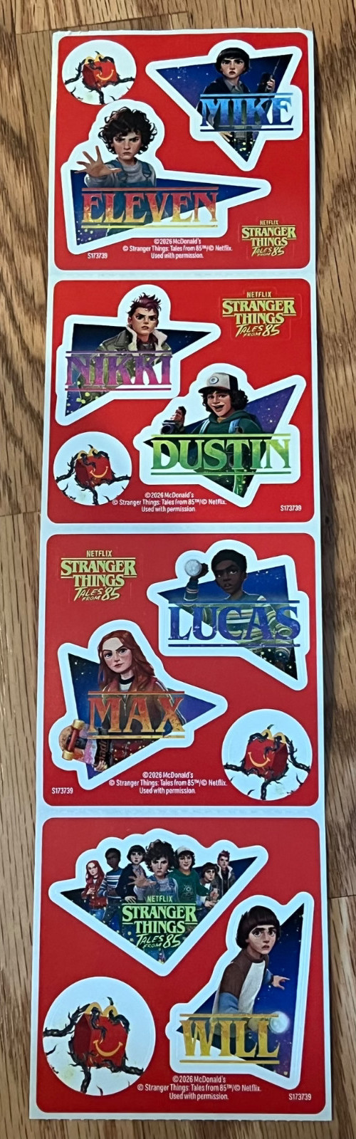Stranger Things ’85 McDonald’s 2026 New Stickers You Pick Sticker Panel Or Set