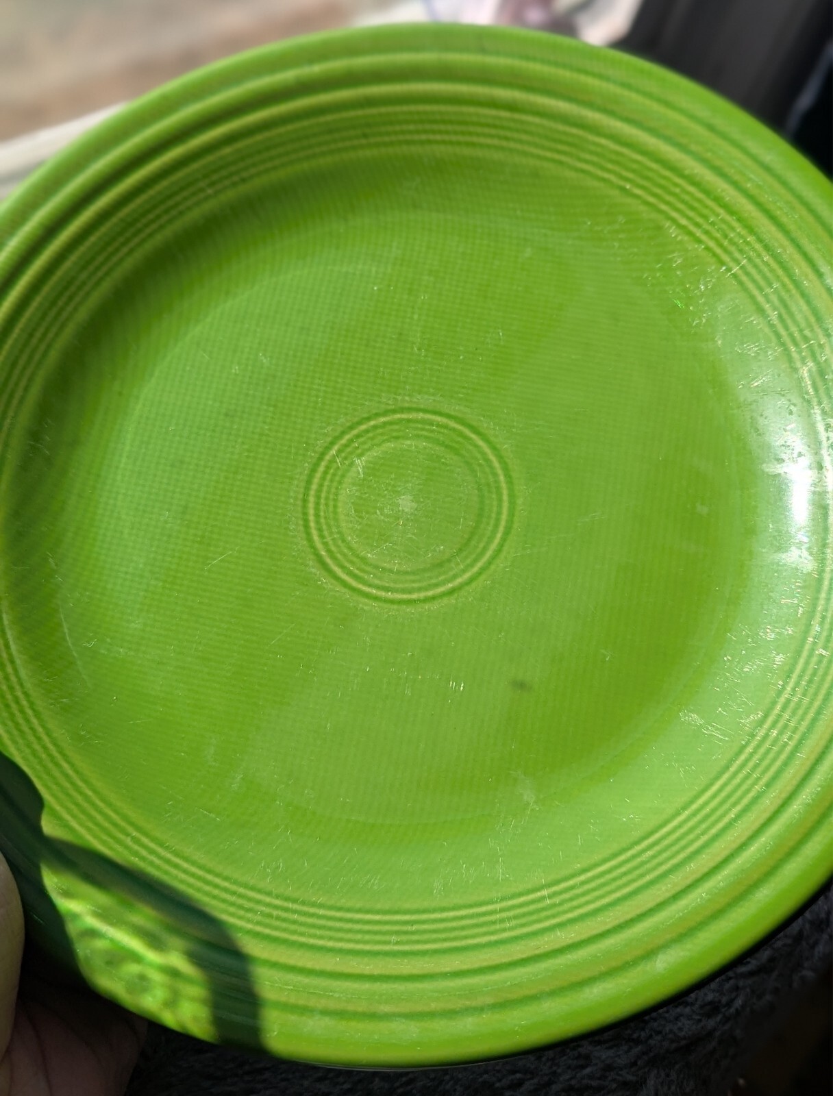 FIESTA WARE Green Lime CHARTREUSE Modern Retired DINNER PLATES 10.5in Set of 5