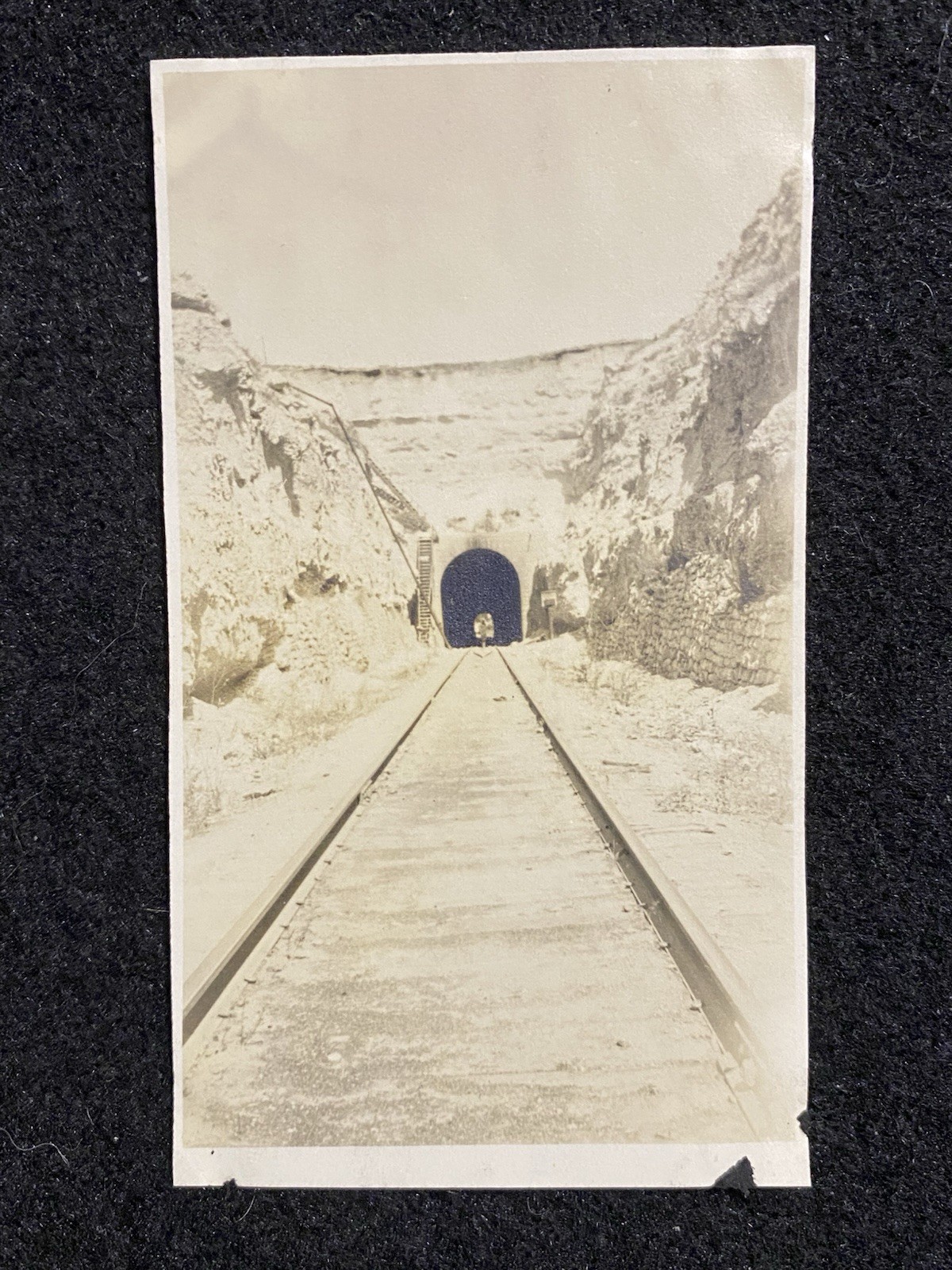Belmont Nebraska NE Railroad Train Tunnel Dawes Co. 1910s Antique Snapshot Photo