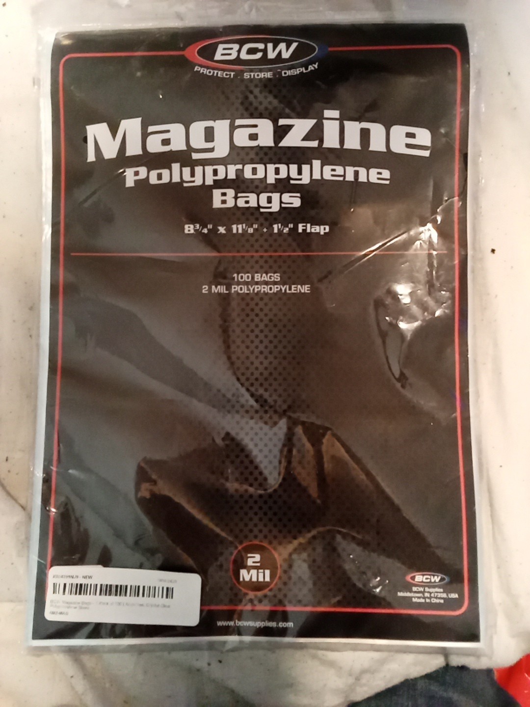BCW Polypropylene Bags 8¾” x 11⅛” Magazine Bags – Clear, Pack of 100 (1½” Flap)
