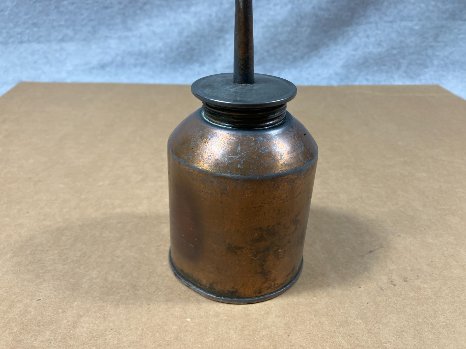 Vintage Metal Oiler Oil Can Copper Tone 10 oz 3-1/4″ Spout